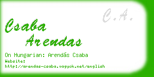 csaba arendas business card